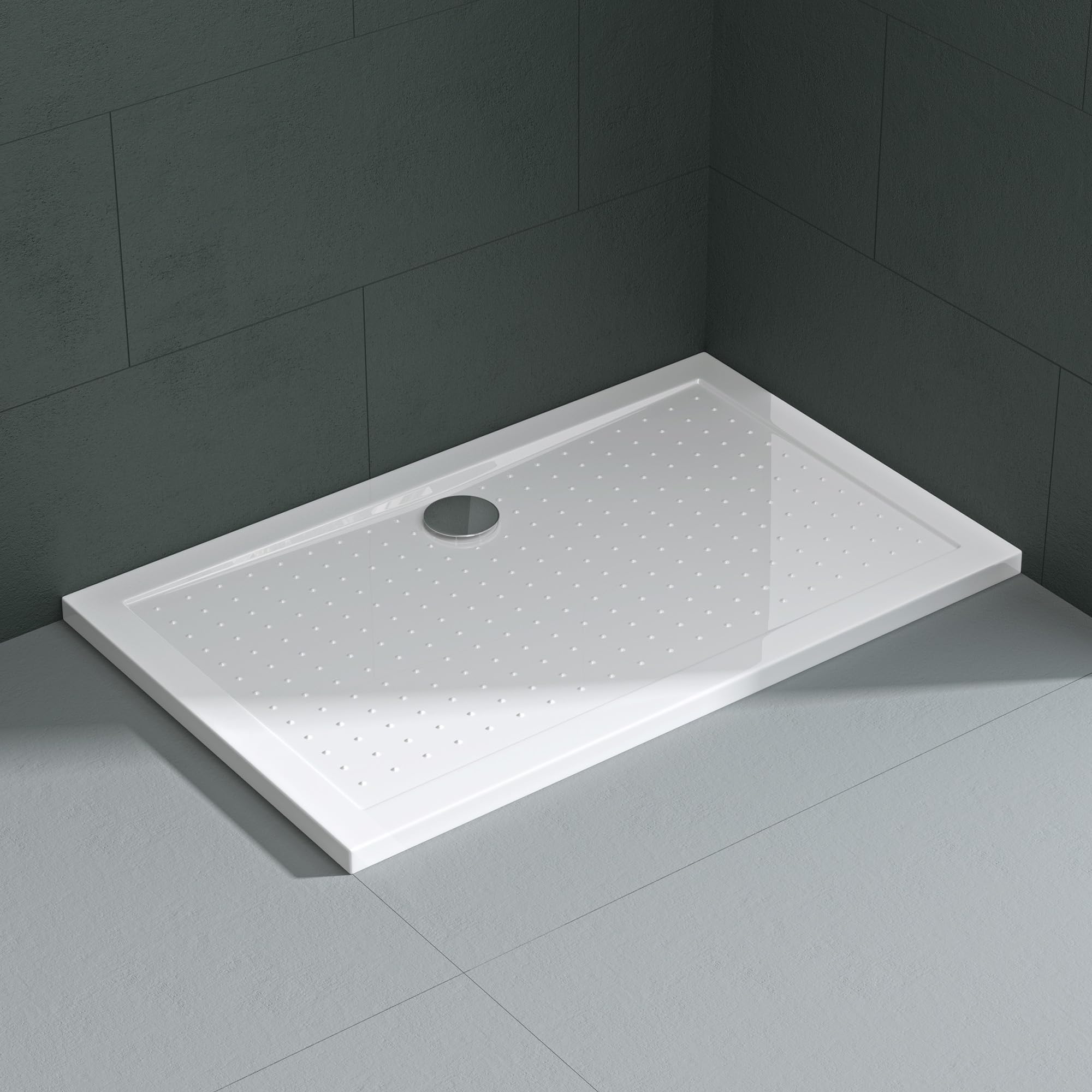 Mai & Mai Lucia Shower Tray 70 x 120 cm Non-Slip Acrylic White Shape: Rectangular 4 cm Height โ image 1