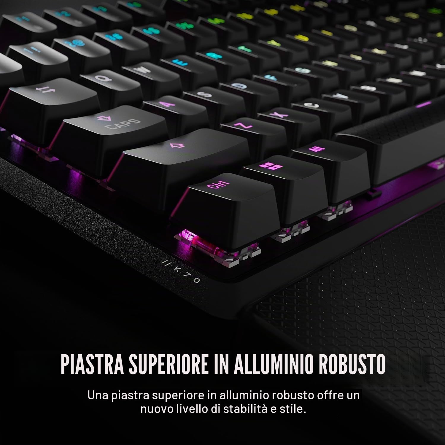Corsair K70 Core RGB Tastiera Meccanica di Gioco con Poggiatempo - Tasti lineari pre-lubrificati MLX Red - Ammortamento del Suono - Compatibile con iCUE - AZERTY FR Layout - Nero