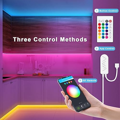 Miniatura 4 de RGBWW - Tira de luces LED Bluetooth, 65.6 pies, sintonizable, color blanco, 3000K a 6500 K+RGB tiras de luz LED, sincronización de música, cambio de
