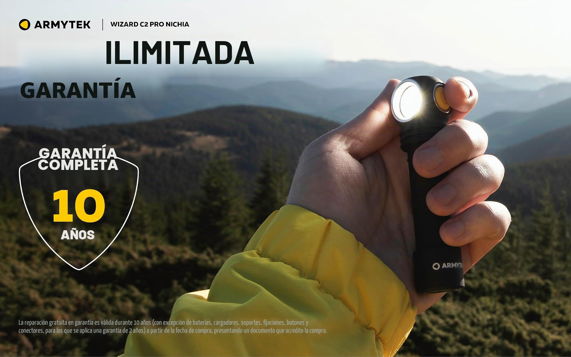 Armytek Wizard C2 Pro Nichia LED blanco cálido linterna frontal magnética USB multifunción linterna