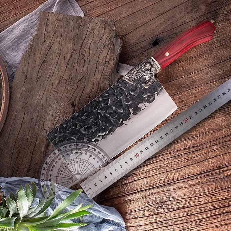 Meat Cleaver,Cleaver Knife 8 Inch Forged Stainless Steel Chinese Cleaver Slicing Kitchen Knife Chef Knives Fish Meat Vegetables Cutlery Cooking Slicing Tools, LAMAJIGA5844