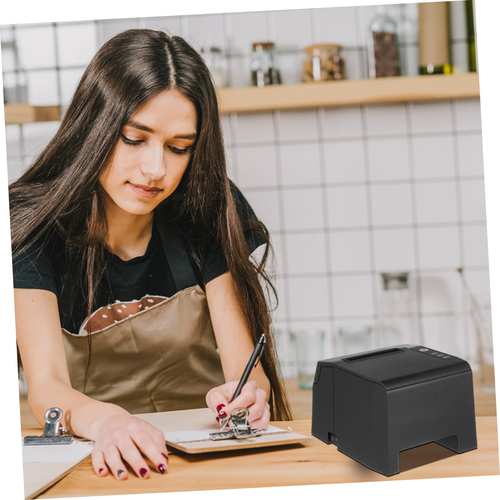 PRETYZOOM Square Thermal Receipt Printer for Quick Printing Retail Environments Easy to Use with High Definition Output Versatile for Various Receipt Us Plug Included