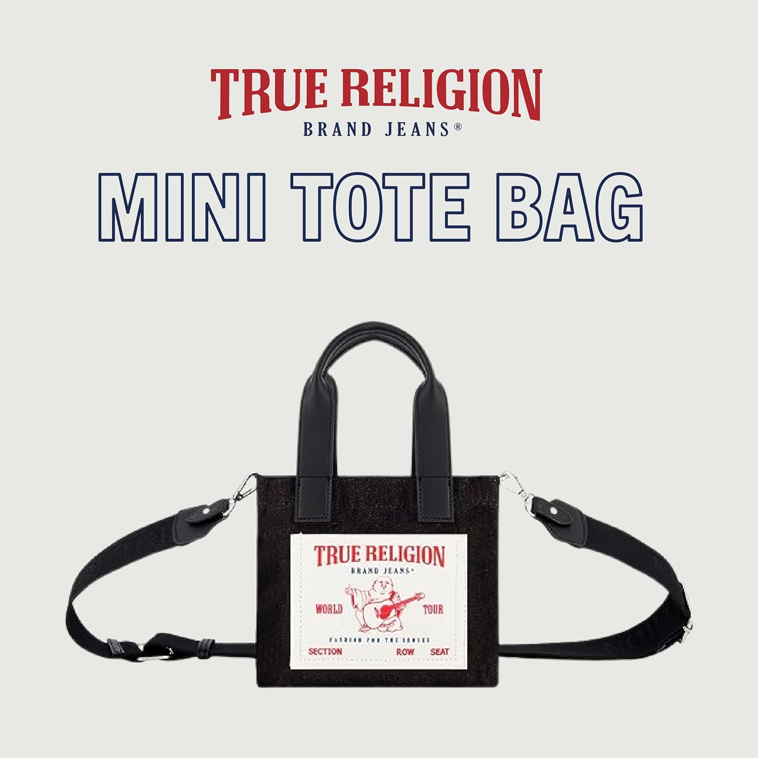 True Religion Tote Bag, Women's Mini Travel Shoulder Bag with Adjustable Strap - Image 2