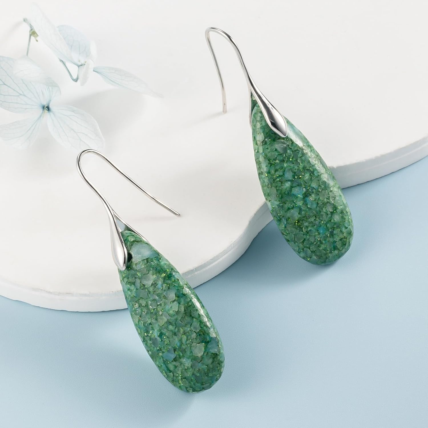 SELOVO Stone Fishhook Dangle Drop Earrings Statement Earrings for Women Stone - Image 4