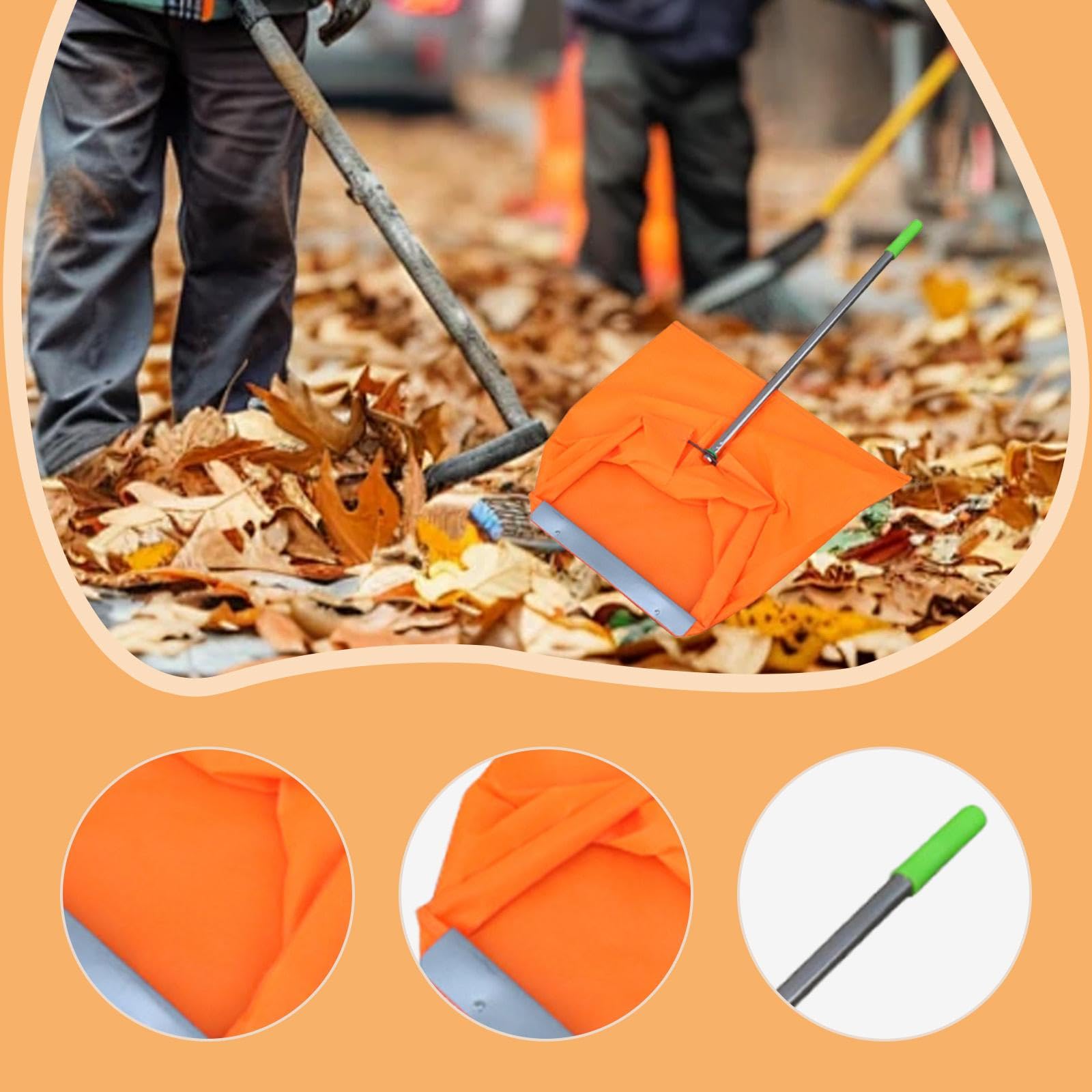 Gralara à Feuilles de Type Pelle à poussière Coupe-Vent pour déchets de Jardin pour Les Travailleurs pour Les débris, Poignée Verte