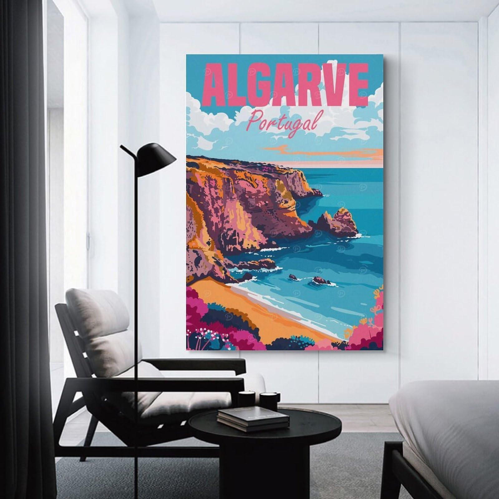 Junmoney Canvas Wall Decor Algarve Coast Portugal, 20x30inch(50x75cm), for Living Room, Bedroom Or Apartment Walls, A Home Accent with Warm Character