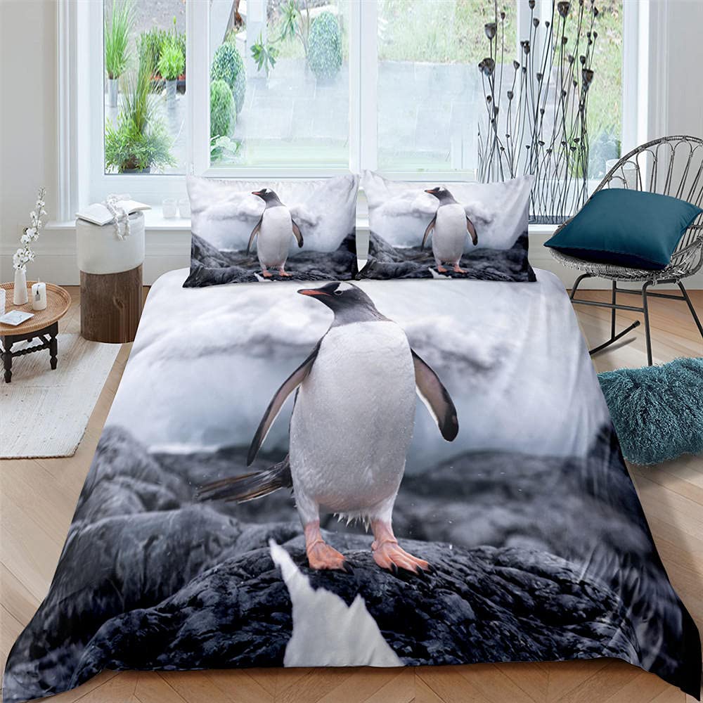 Set Biancheria Da Letto 3 Pezzi Microfibra - Stampa 3D Animali Selvatici, Taglia Double 200x200 Cm