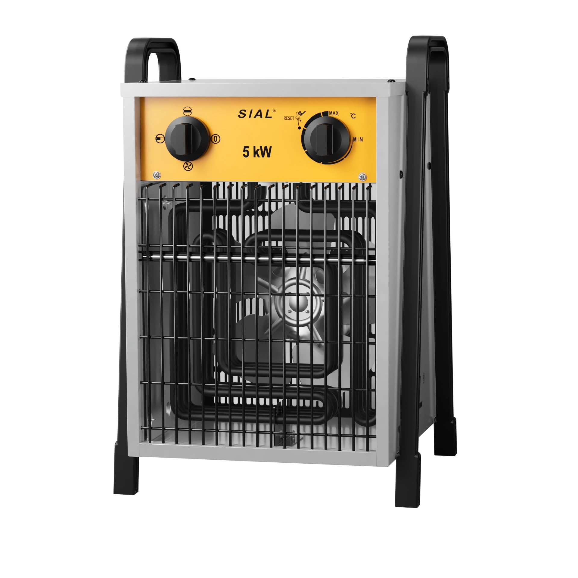 SIAL Industrial Heating 5000 W – Fan Heater – Electric Radiator – Suitable for Construction Sites, Shops, Garages, Basements (Silver)