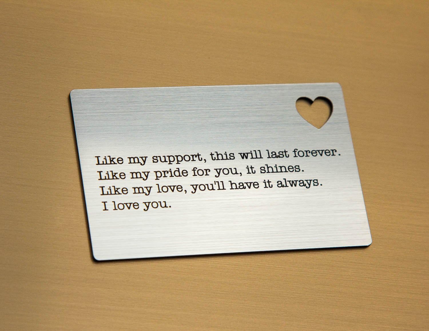 Engravity Gifts Love Quote Wallet Card Insert Love Soulmate Gift For Him/Her Valentines With Heart Cut Out Design 3