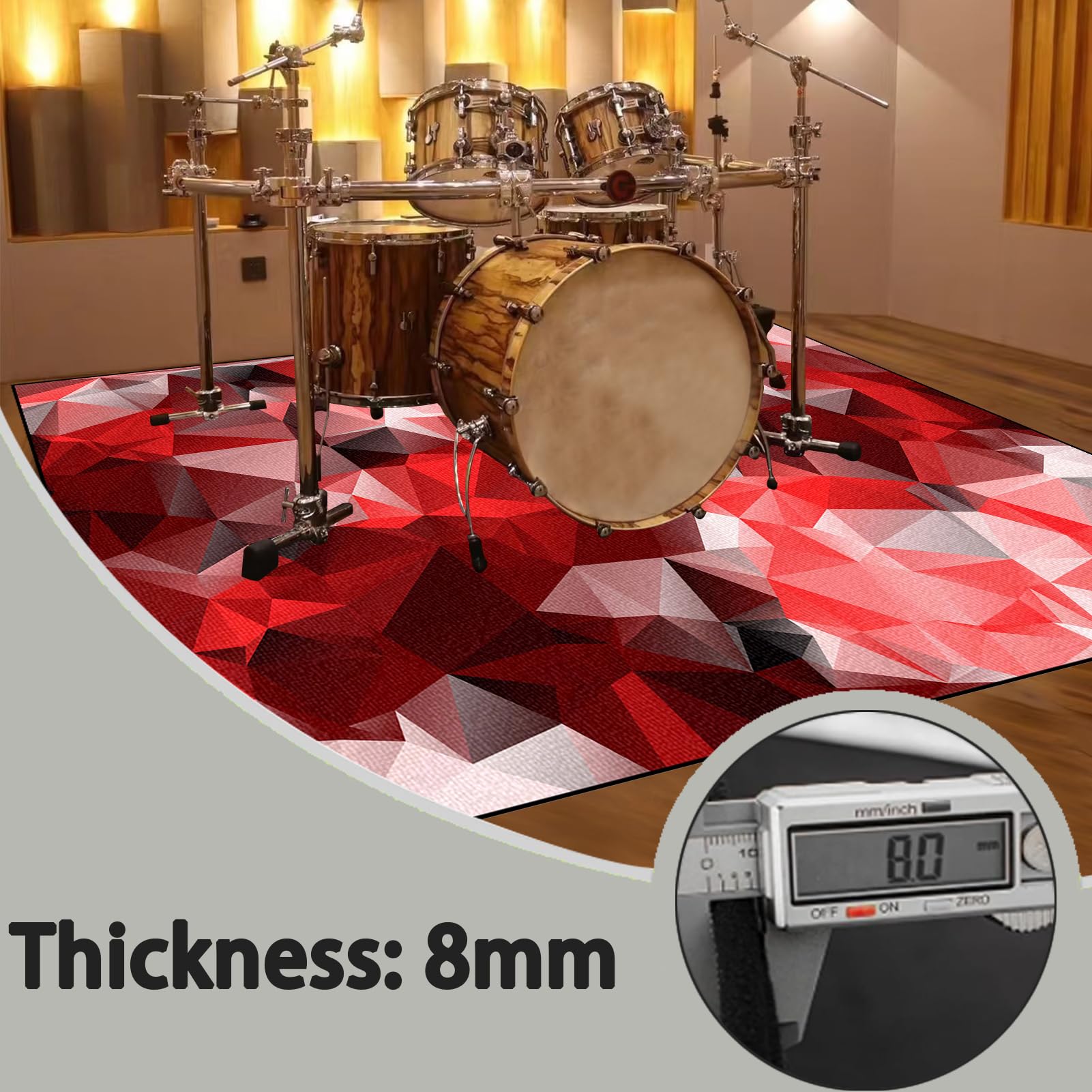 Dywan perkusyjny, izolacja akustyczna, profesjonalny elektroniczny jazz, zestaw do perkusji basowej, werbla, perkusji i innych instrumentów, 200 x 180 cm