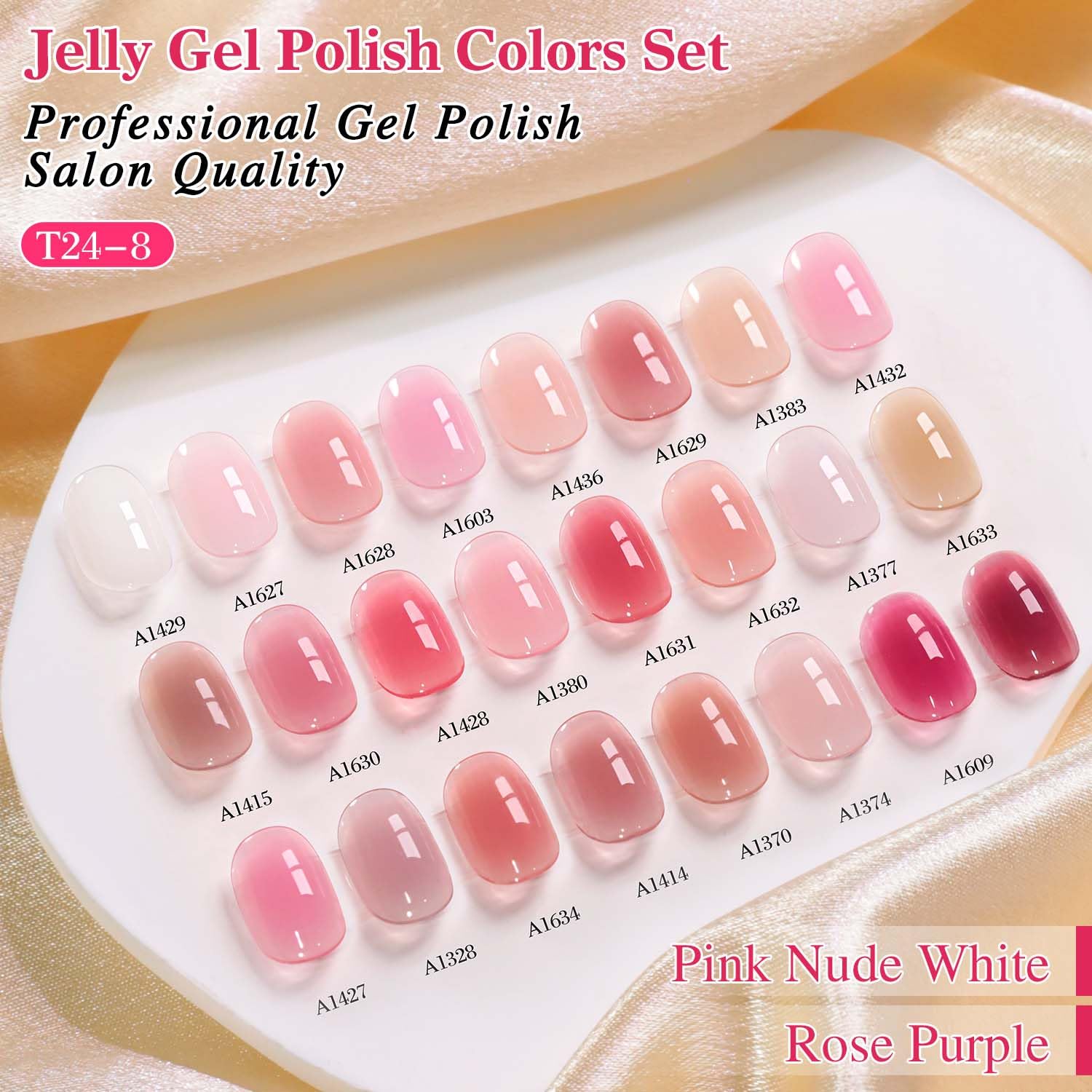 Double Rhythm Juego de esmaltes de uñas de gel, 28 piezas, mismo color y botella, juego de esmalte de uñas de gel extraíble para manicura y decoración de uñas en casa, ideal para mujeres (colección