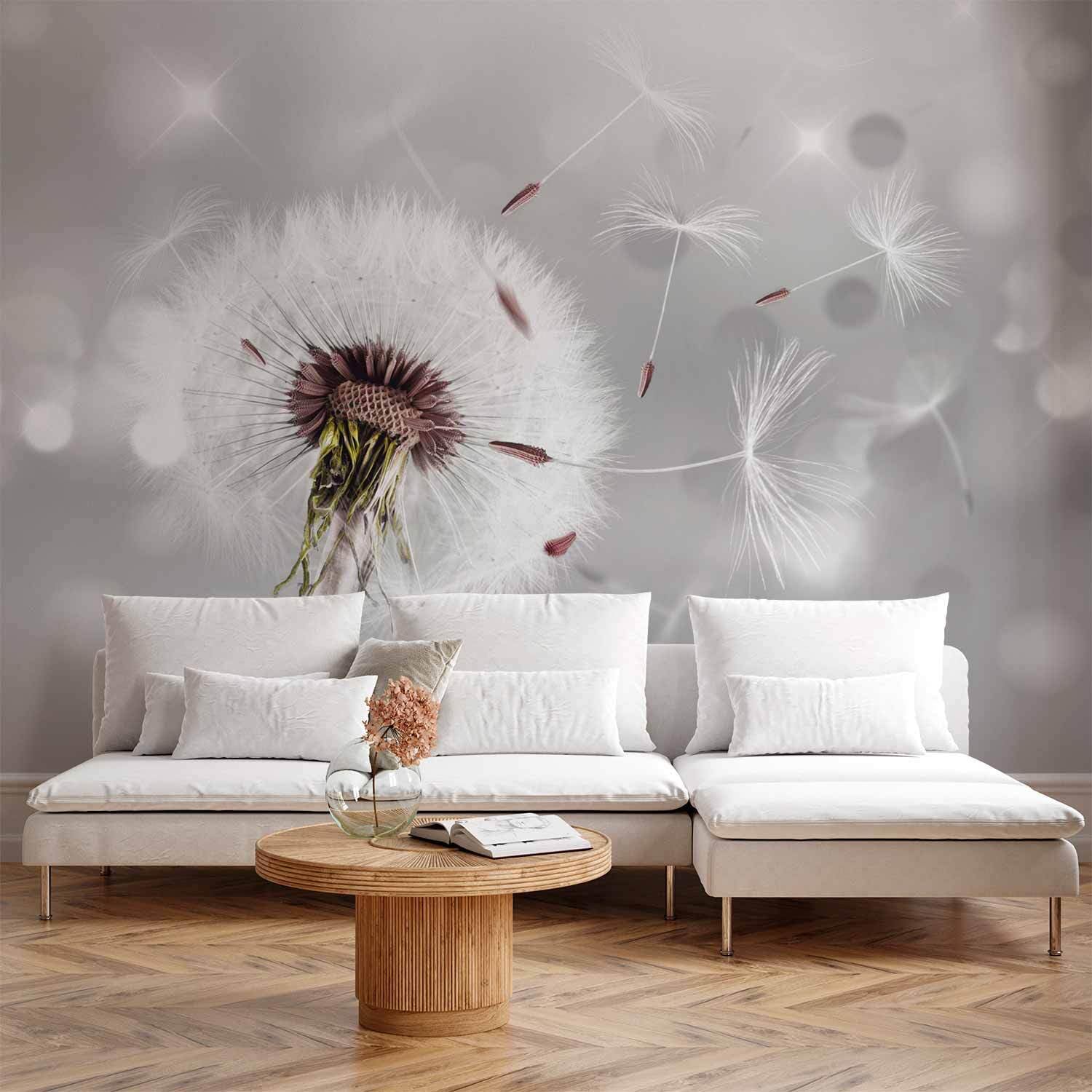 decomonkey Premium Fototapete Pusteblume Natur, 350x256 cm, XL, Blumen | Abstrakt, Vlies, Schlafzimmer, Wohnzimmer, Tapete, Fototapeten, Tapeten, Vliestapete, Wandtapete, moderne, Wandbild, Wand