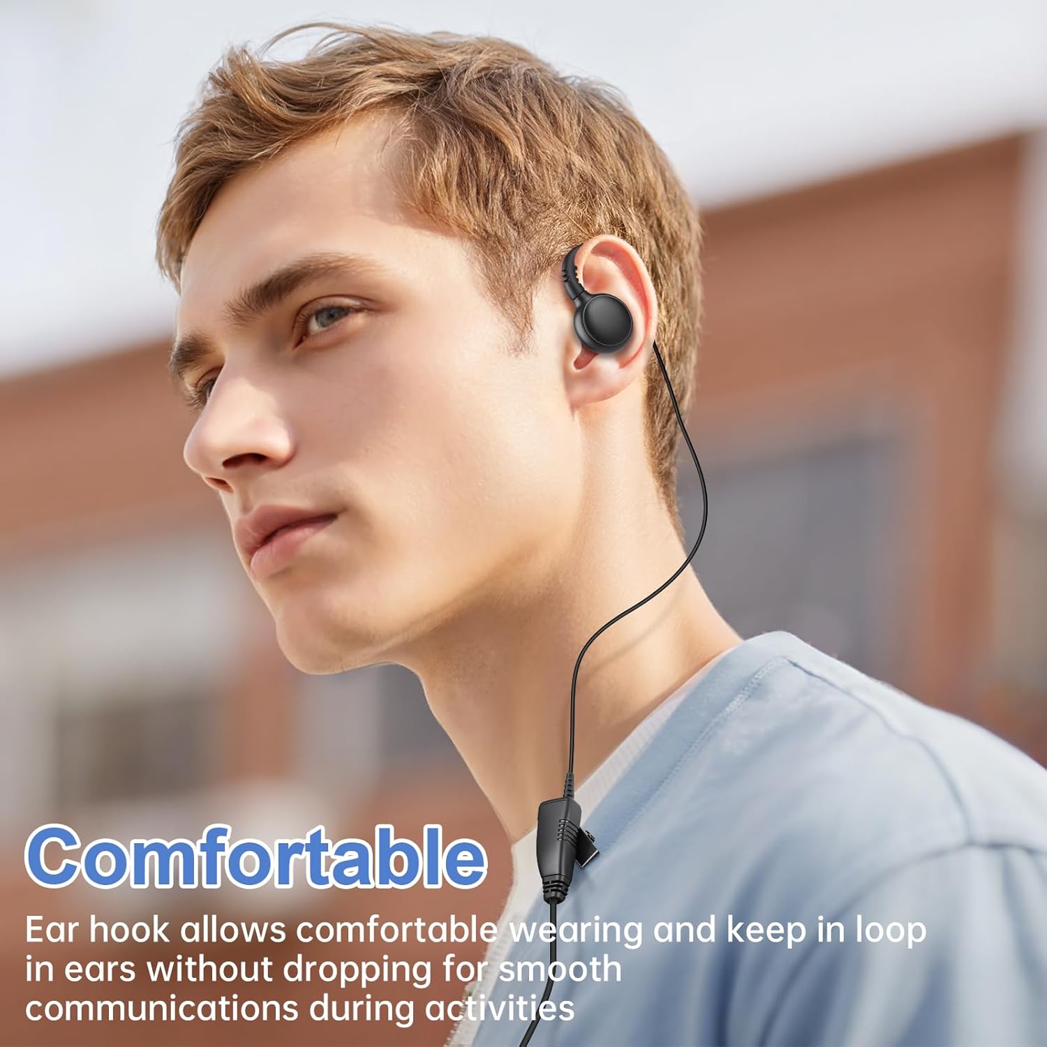 6-Pack Wired CLP-e Earpiece Headset with C Swivel - Compatible with Motorola CLP1010e, CLP1080e Two-Way Radios - Ideal for Clear Communication & Hands-Free Use