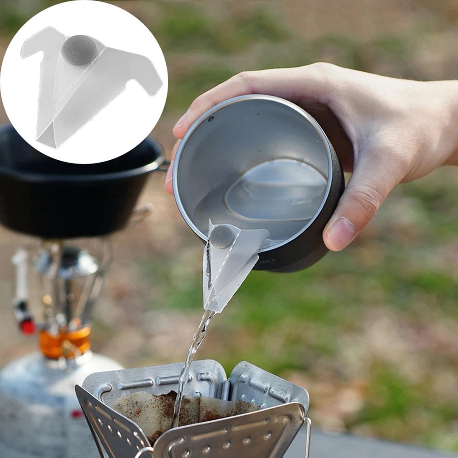 Sbshiouu Portable PP Board Bowl Spout Hand Drip Coffee Guide Nozzle Extended Mouth Drain Spout Camping Coffee Guide Nozzle Tool