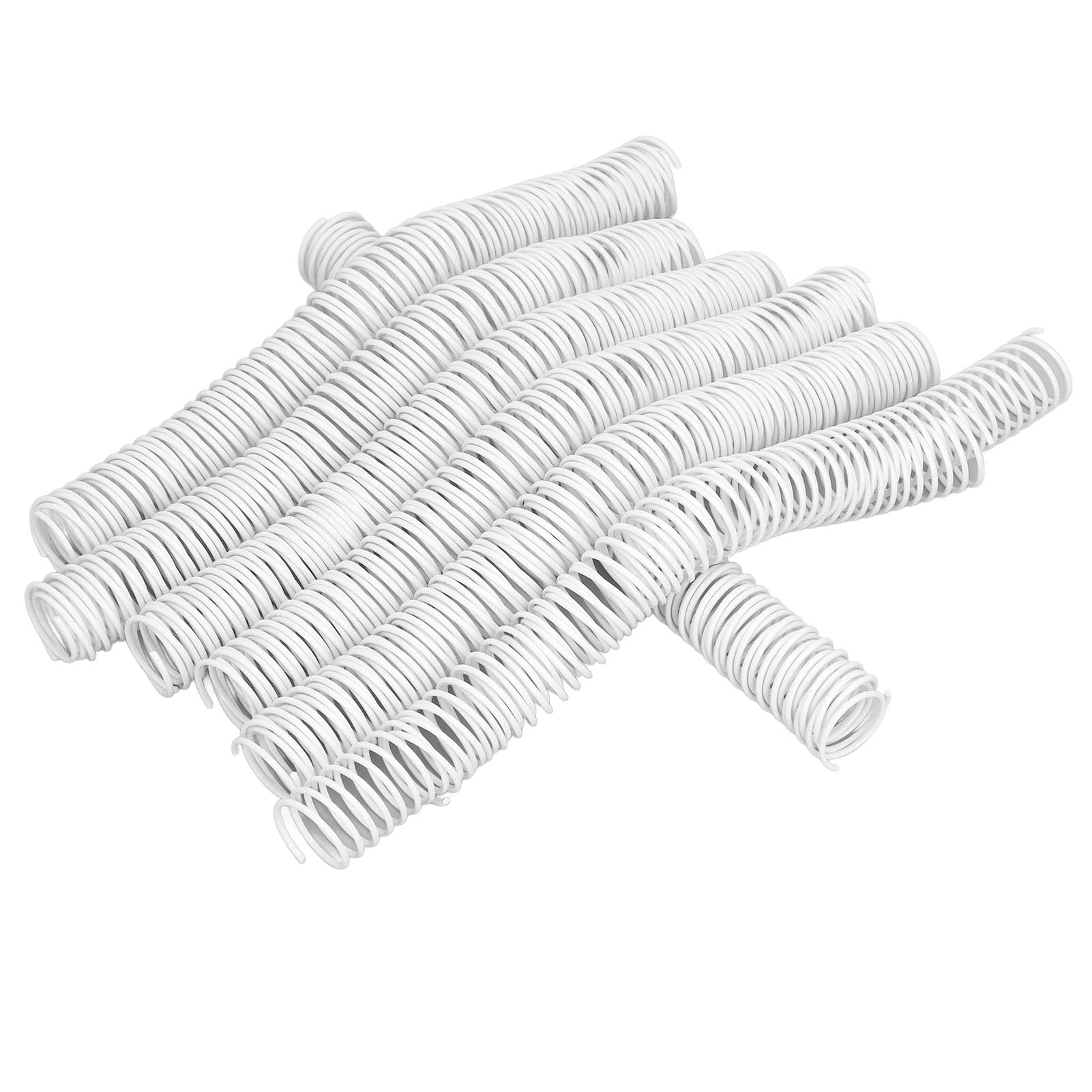 Bobine di rilegatura carta A4 da 35 pezzi, bobina di rilegatura a spirale 48 anelli, dorsi in filo di plastica a spirale con diametro di 25,4 mm, bobine di rilegatura con passo (Bianca)