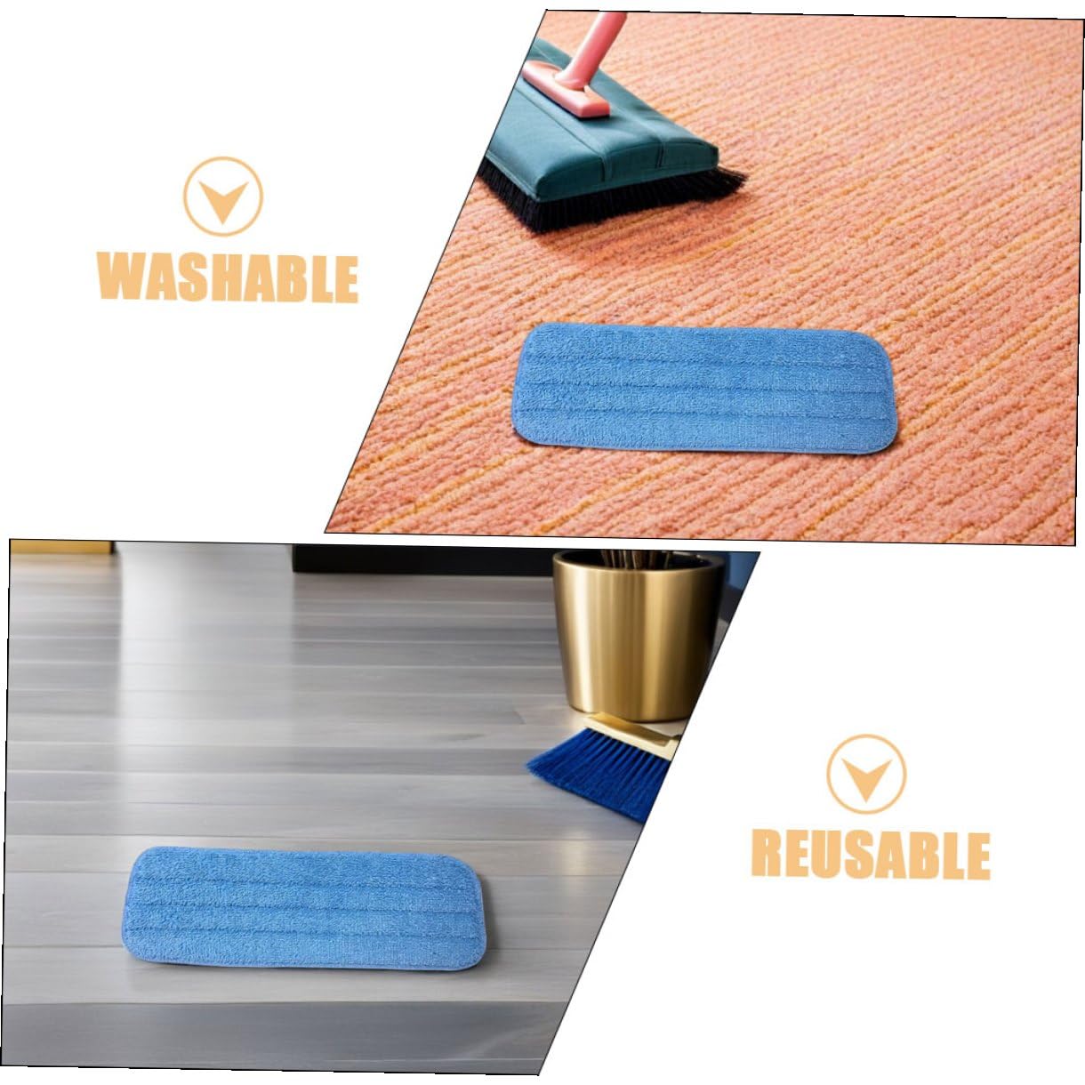 10 pezzi Panni Microfibra Ricambio per Mop Spruzzino Lavapavimenti Lavabili e Riutilizzabili per Pulizia Pavimenti Duri Adatti Piastrelle e Laminato