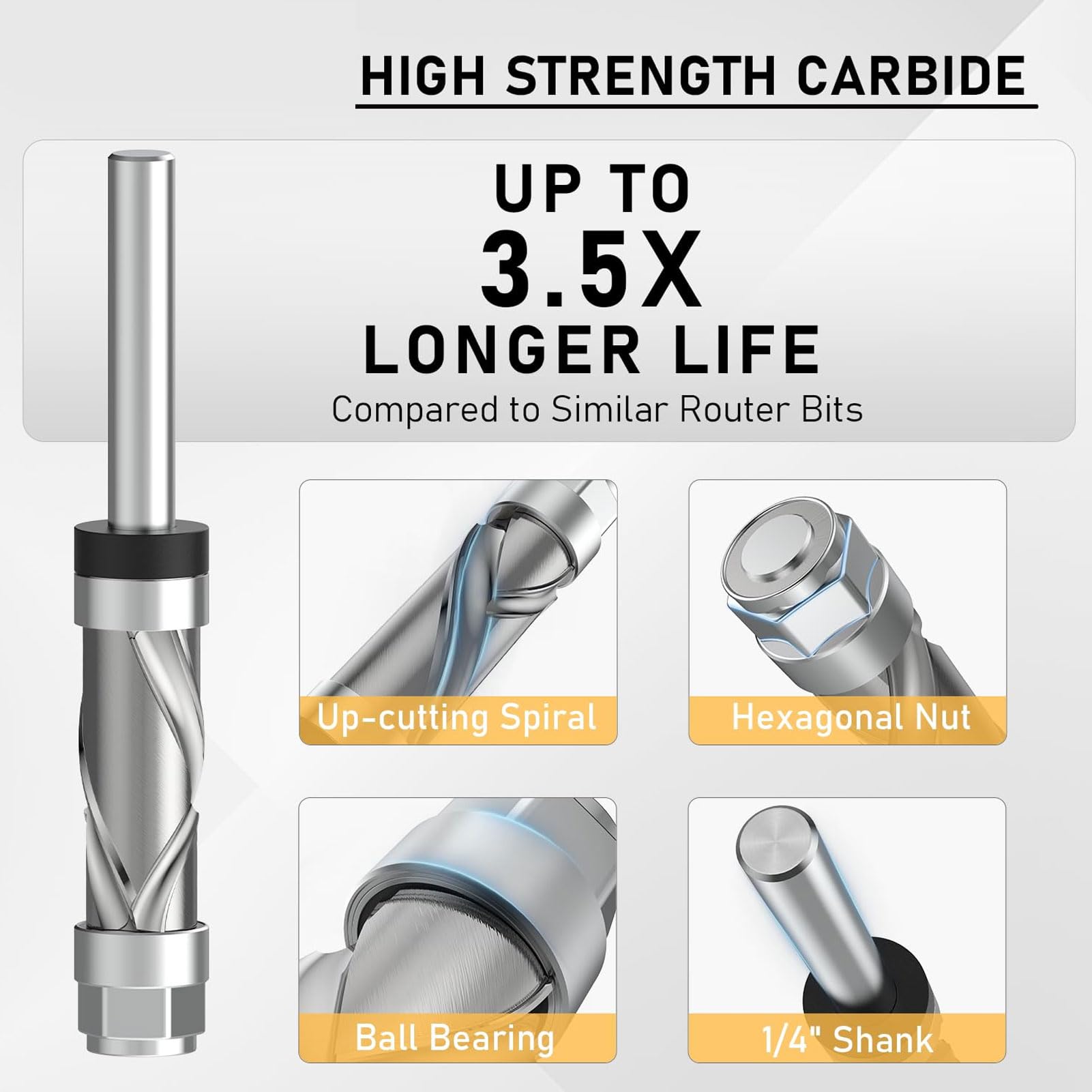 Garosa Bib Router a Filo Bit di Compressione in Carburo Bit per il Taglio in Legno su Particelle di Bordo Mdf in Compensato