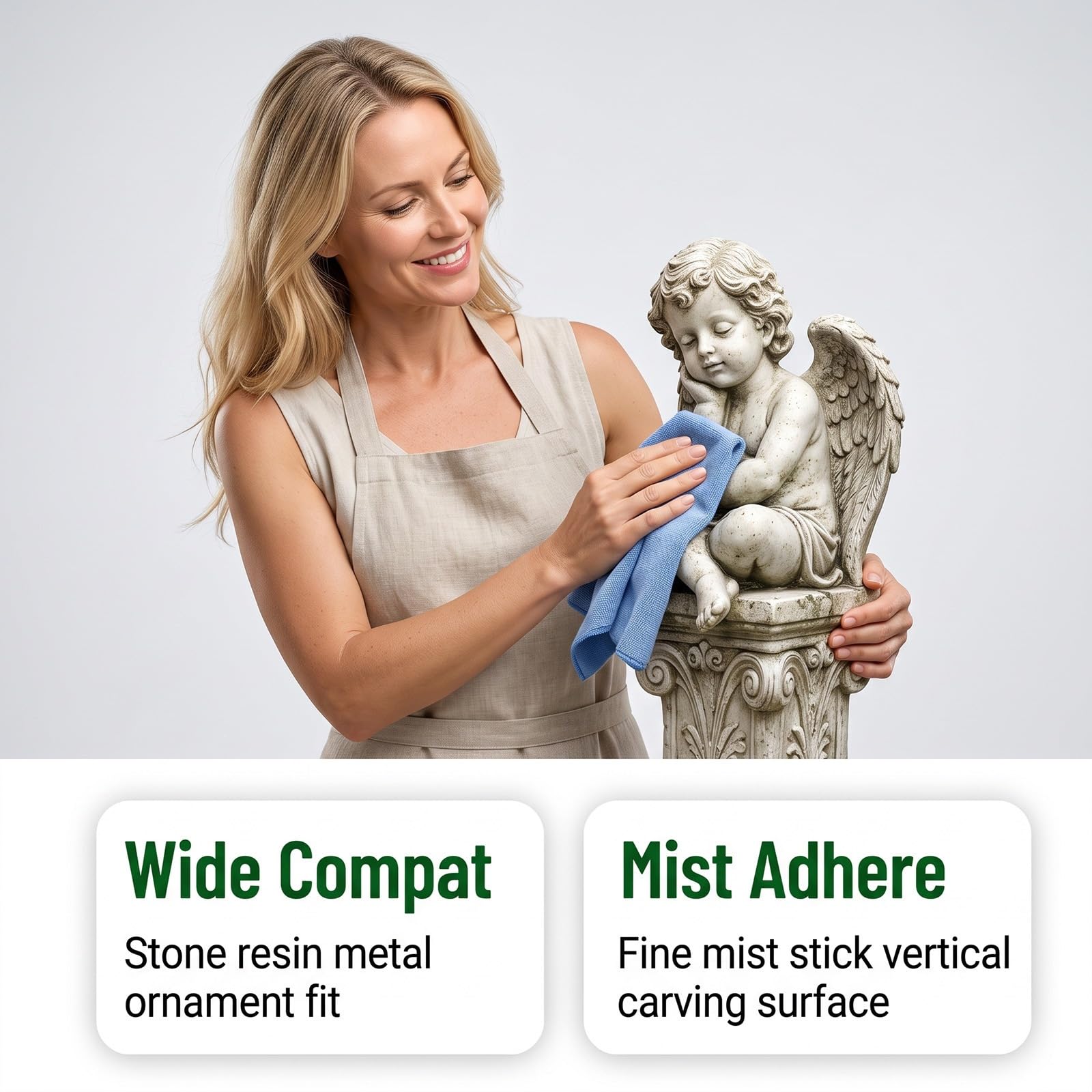 Giardino Scultura Detergente Spray, Statua Pulizia Nebbia, Decorazione Esterna Pulizia Soluzione, Cura della Pietra per le Statue, Multi-superficie Lavaggio Esterno per Patio Ponte (6pcs)