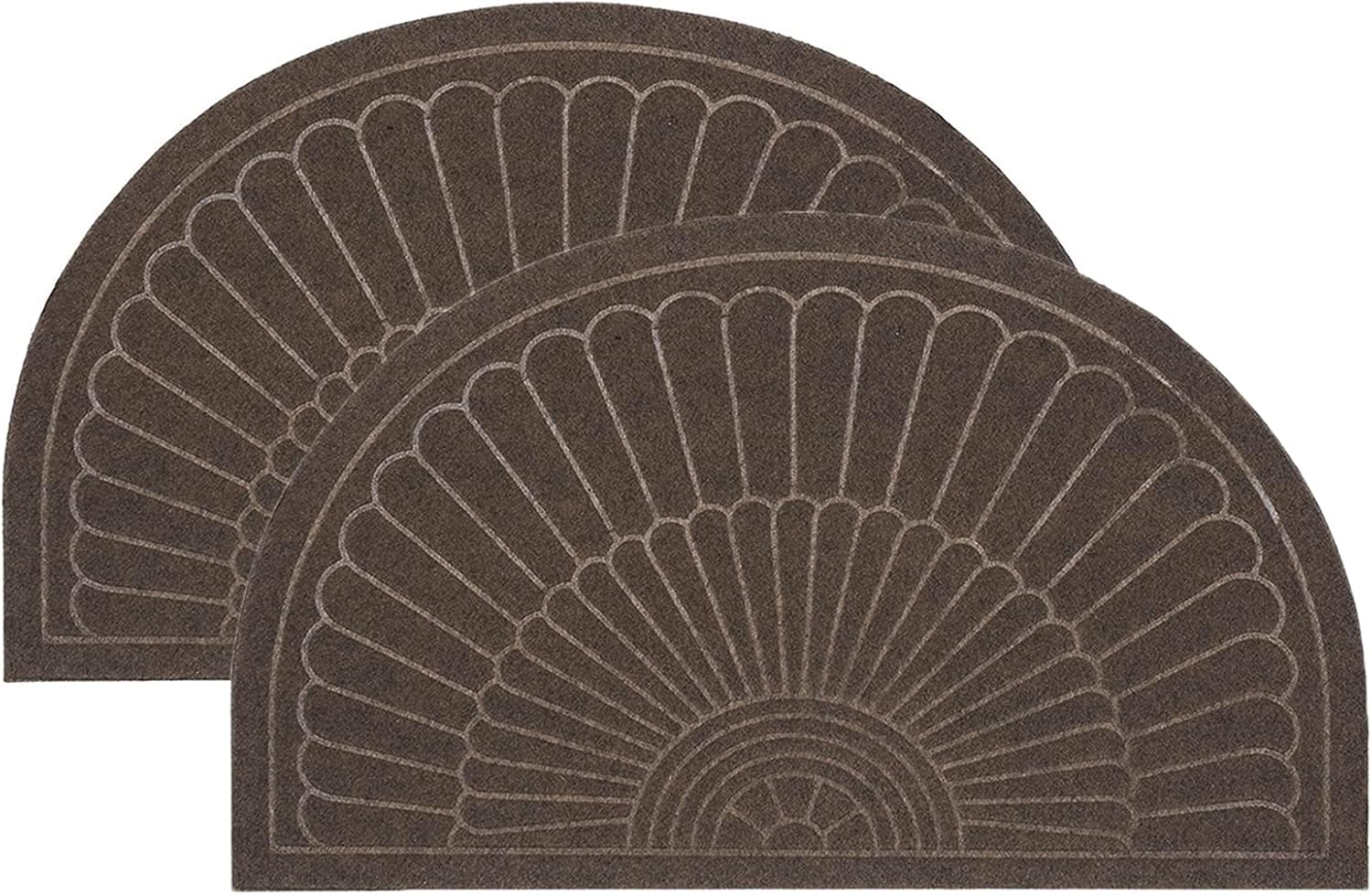 Durable Entrance Door Mat, Non-Slip Welcome Doormat Inside, Outdoor, Easy Clean Waterproof Half Round Entrance Rug Floor Mats,Patio(18''x30'')