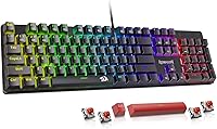 Vista 1 de Redragon Teclado Mecánico para Juegos con Cable, 11 Modos Retroiluminados Programables, Interruptor Rojo Intercambiable en Caliente, Anti-Ghosting