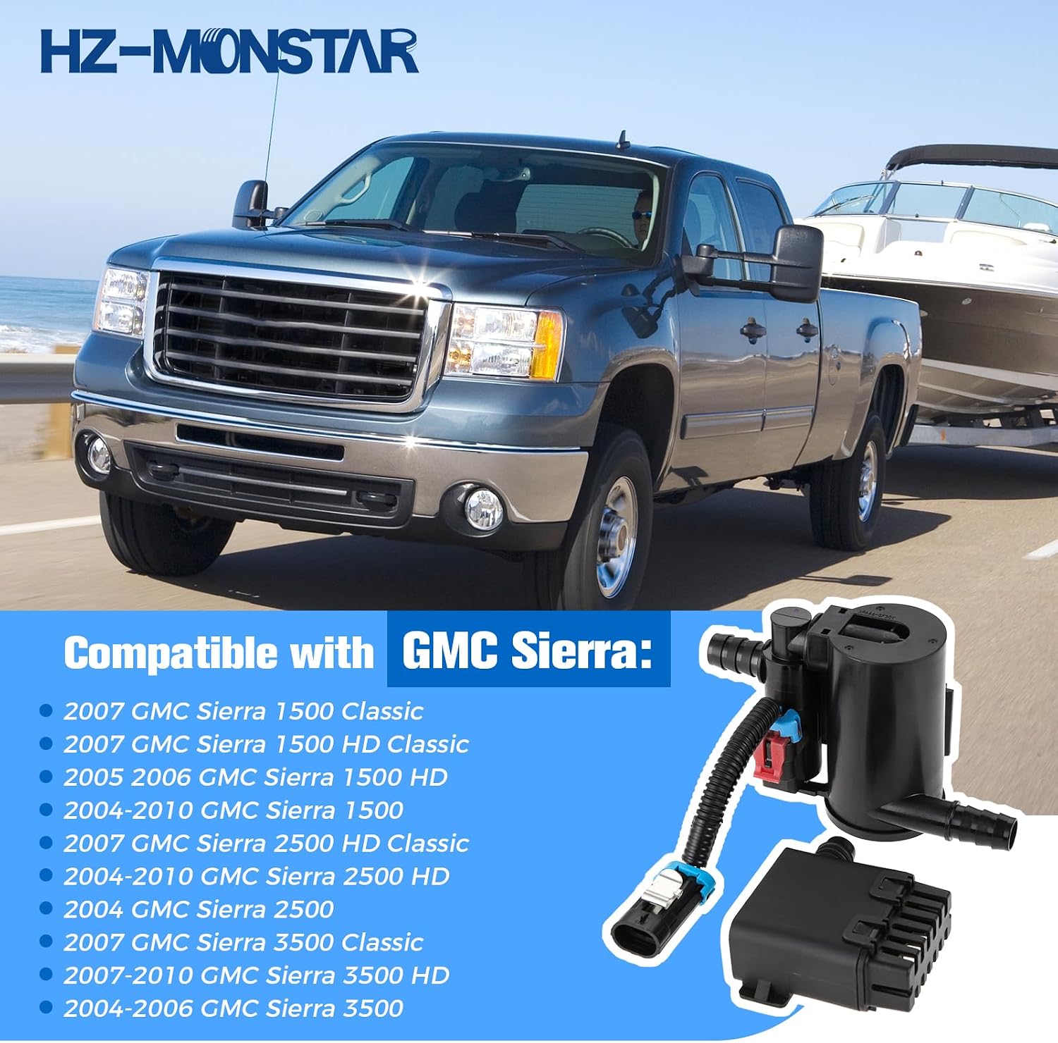 Evap Canister Vent Solenoid Valve Assembly Compatible with 2004-2010 Chevy Silverado GMC Sierra 1500 2500 3500 HD Classic Vapor Canister Vent Solenoid Replace CVS34 911-237 10357992 19207763