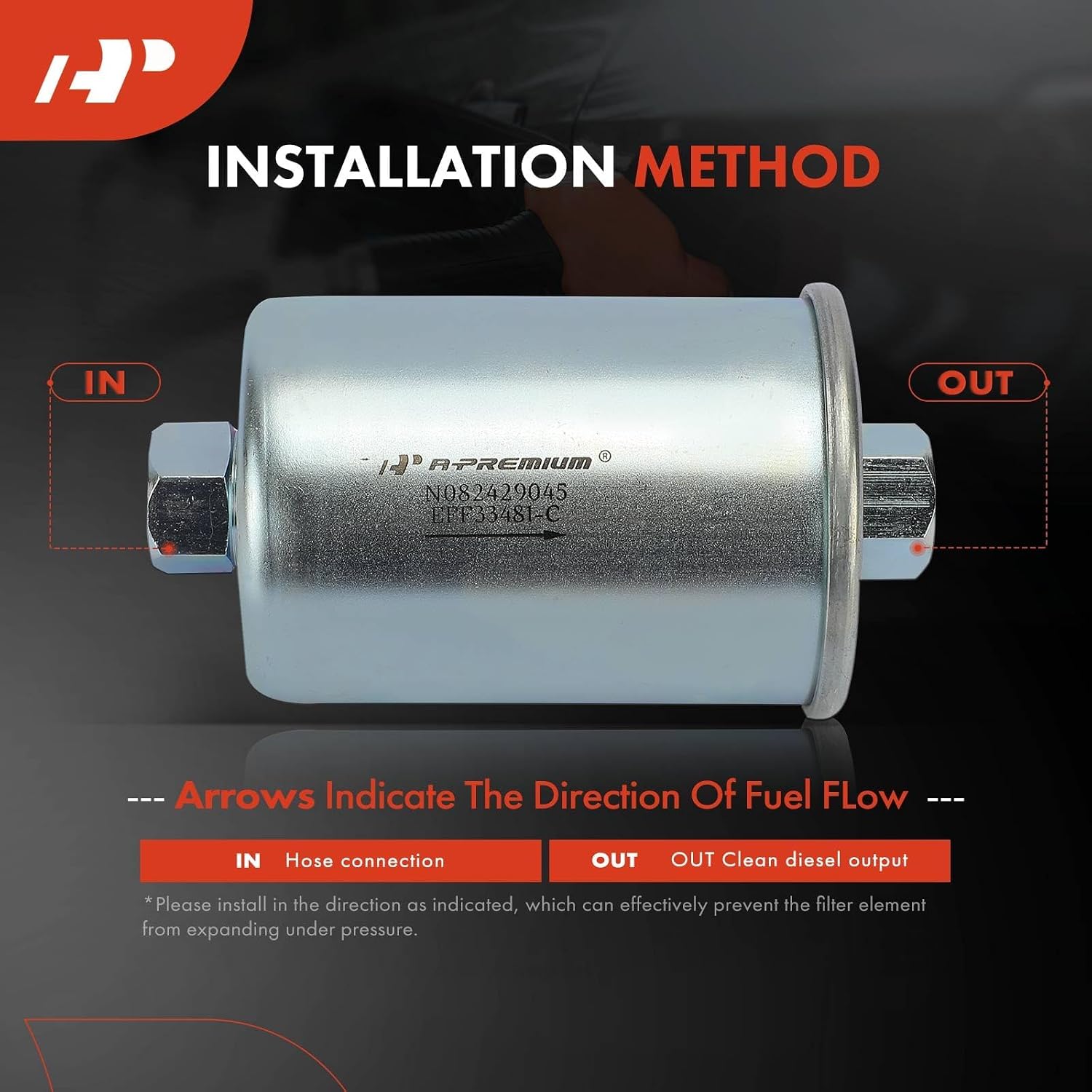 A-Premium Fuel Filter Compatible with Chevrolet Silverado 1500 1999-2005, Silverado 2500 2000/2002, Camaro, Suburban & GMC Sierra 1500 1999-2003, Yukon & Cadillac Escalade & Buick Regal & Land Rover