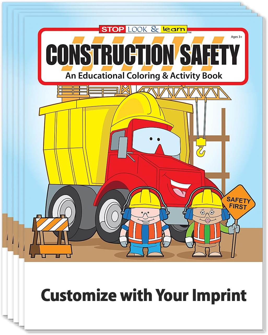 ZOCO – Construction Safety – Coloring Books (25 Bulk Pack, with Crayons) – Games, Puzzles, Activities – Gifts for Kids