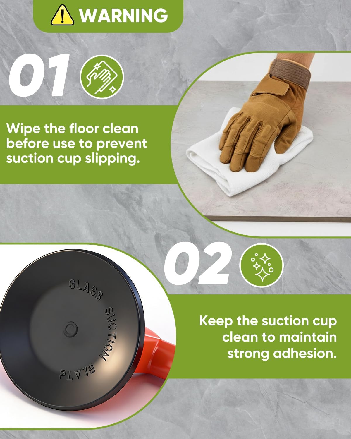 Saker Laminate Floor Gap Repair Tool,Suction Cup Lifter with Rubber Mallet,Floor Gap Repair Kit,for Floating Wood Floors and Moving Glasses (Orange)