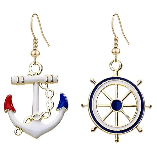 5 Pairs Nautical Themed Jewelry Sailboat Earrings Sailor Earrings Unique