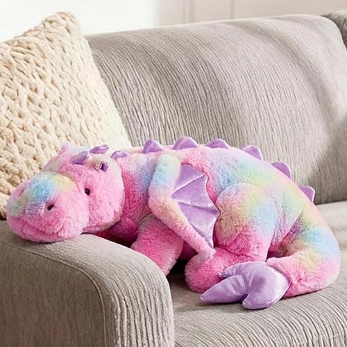 Miniatura 30 de ARELUX Peluche grande de dragón de 36 pulgadas, suave peluche de pterosaurio verde, almohada gigante de dinosaurio mullido con alas para amigos