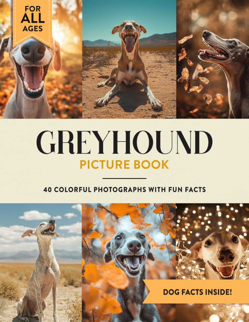 Greyhound Picture Book: 40 Colorful Photographs with Fun Dog Facts for Kids & Adults