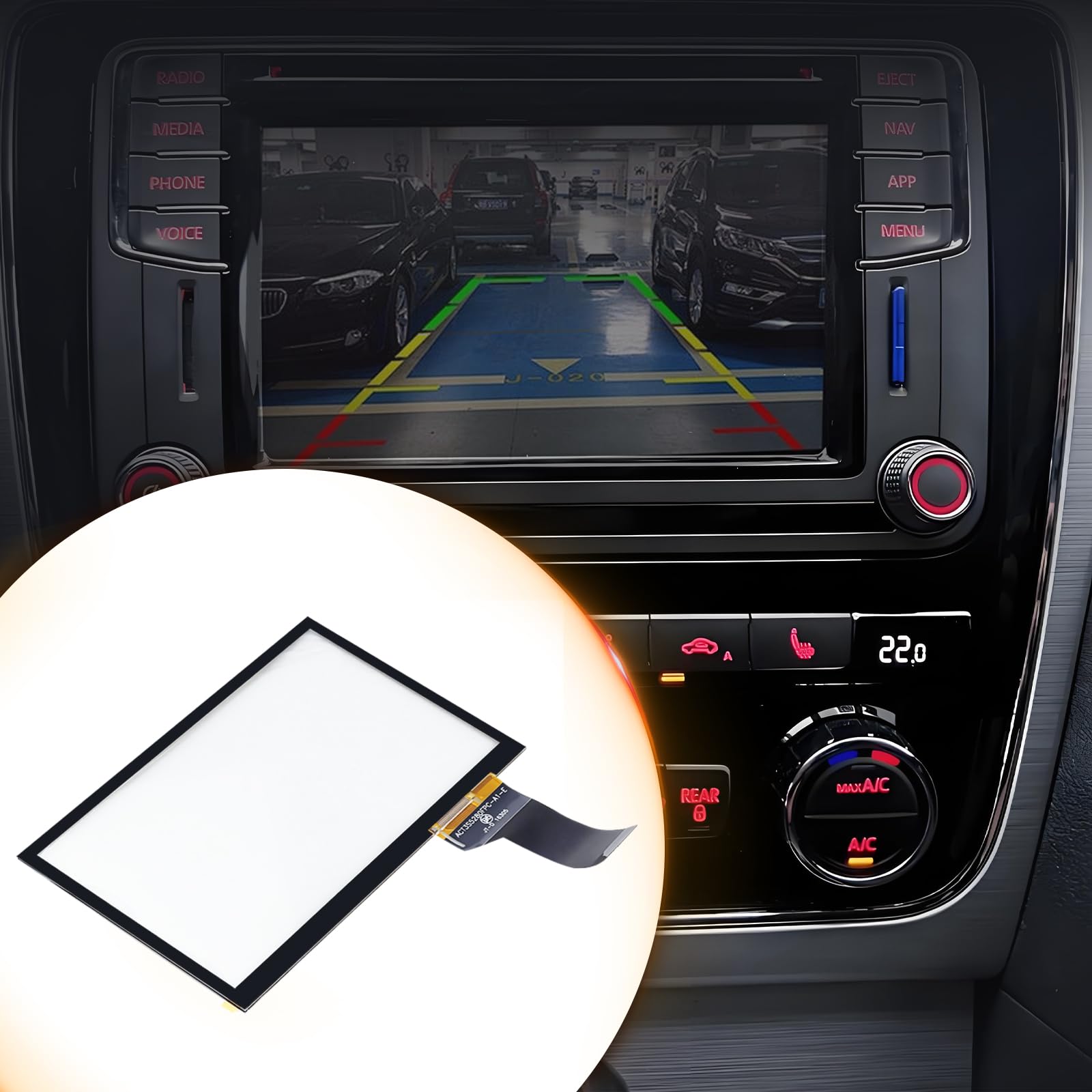 TDO‑WVGA0633F00039, Auto-LCD-Touchscreen-Digitalisierer 6,5-Zoll-Touchscreen-Display LCD-Ersatz für Automobile, DVD Touchscreen Digitizer Einfache Installation für MIB Audio/Video-Umrüstung