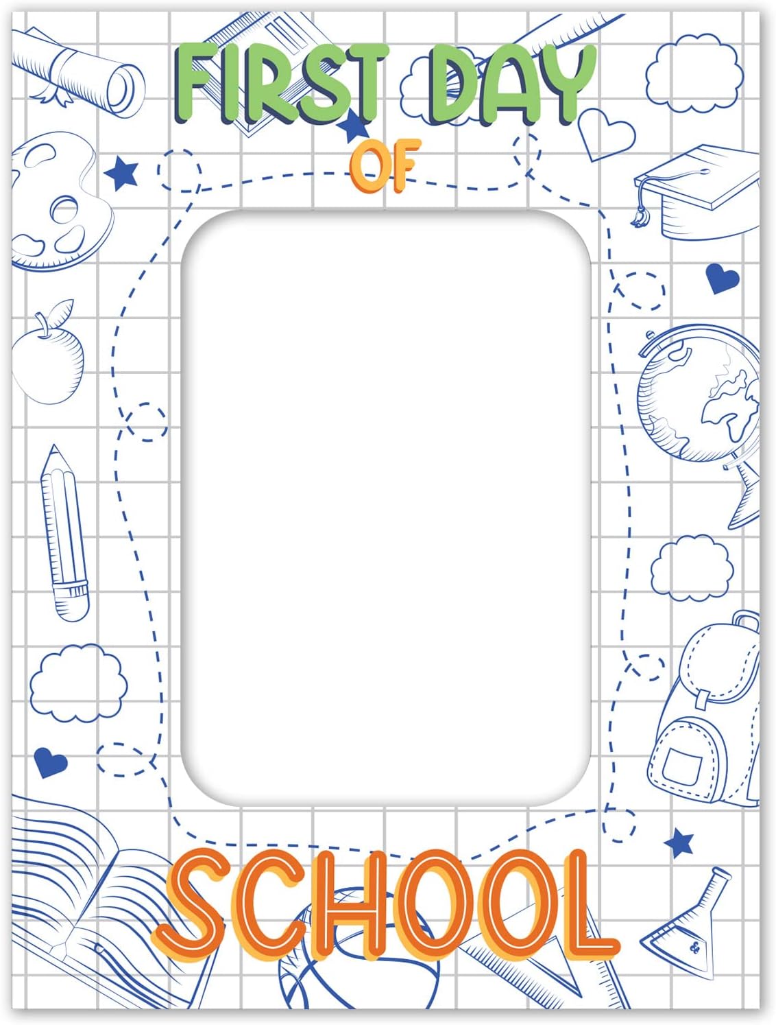 Soul Décor Back to School Photo Prop Board, Picture Frame First Day of School, Adorable and Creative First Day of School Picture Idea, Cut Out Board Sign, Coro Plastic, Made in The USA
