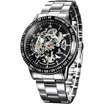 Alienwork IK Automatic Watch Men Women Skeleton Glass Base