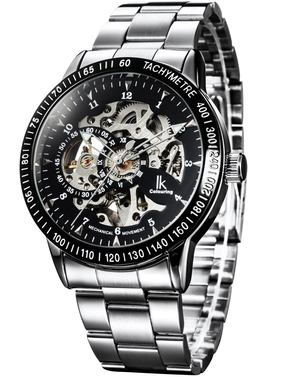 Alienwork IK Automatikuhr Armbanduhr Herren Damen Skelett Glasboden