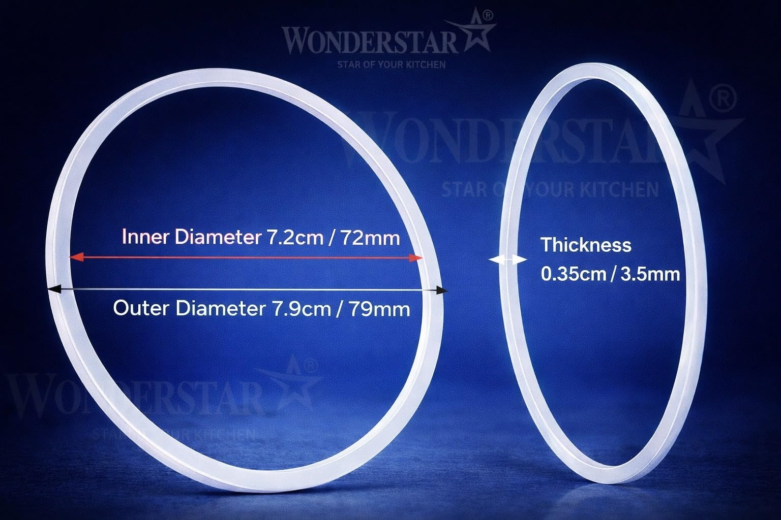 Wonder Star Blender Jar Base Silicone Socket Rings compatible with Magic Bullet & Wonderchef Nutri-Blender, White, Food-Grade, Leak-Proof, Pack of 4 — Amazon image 3