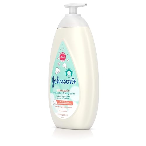 Vista 11 de Johnson's CottonTouch Newborn Baby Face and Body Lotion, Hypoallergenic Moisturization for Baby's Skin, Made with Real Cotton, Paraben-Free