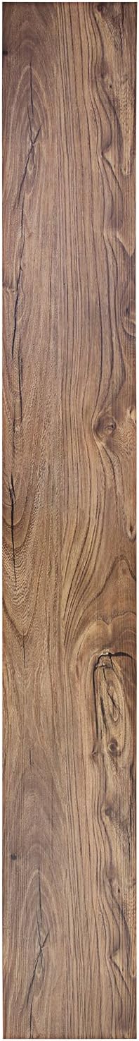 47 Sq Ft Restored Pine Vinyl Plank Flooring 48" x 6" Resembles Hardwood Or Use for Wood Accent Wall Pack of 24, Easy Install, Pine Brown JHA1000101