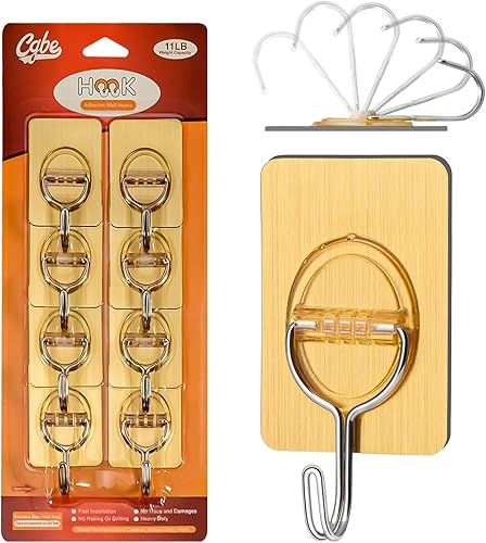 Miniatura 9 de CGBE Ganchos adhesivos resistentes para colgar 11 libras (máximo), ganchos adhesivos transparentes sin costuras, ganchos adhesivos sin clavos para