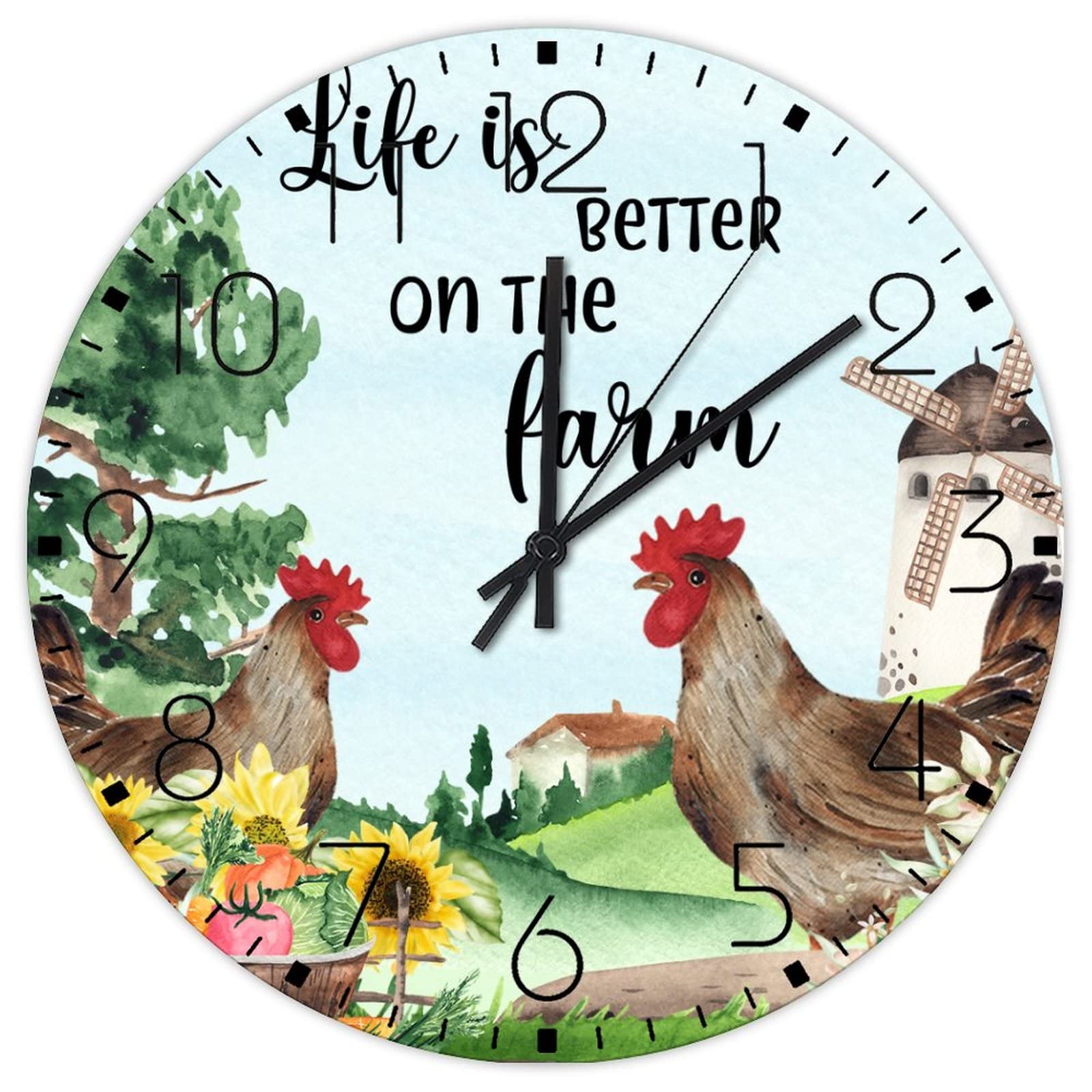 Horloge murale en bois pour magasin automobile ou bureau au design rétro