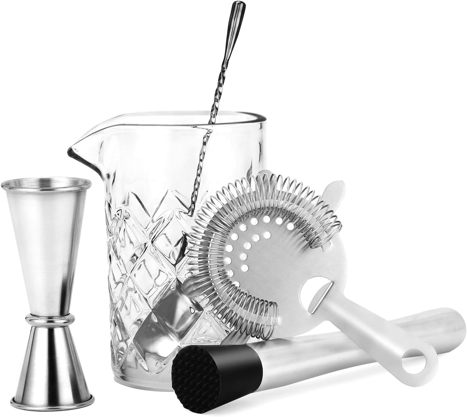 Amazon.com: Mixology & Craft Cocktail Set - 7-Piece Bartender Kit with ...