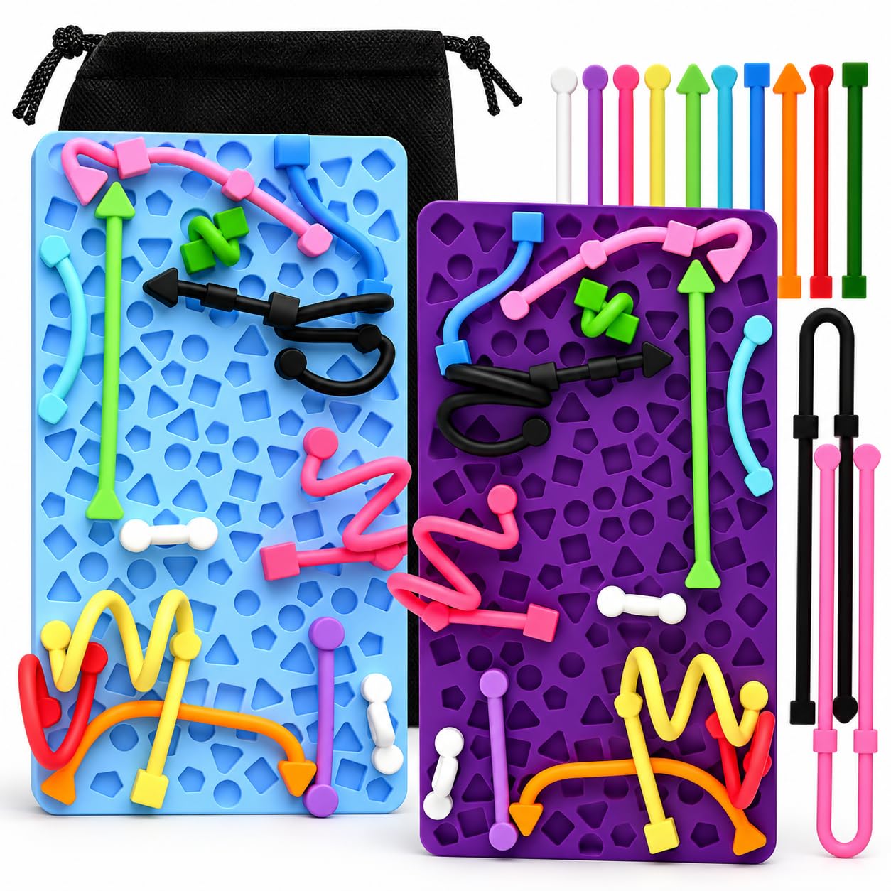2 Pack Sensory Activity Boards, Sensory Fidget Toys for Stress Relief