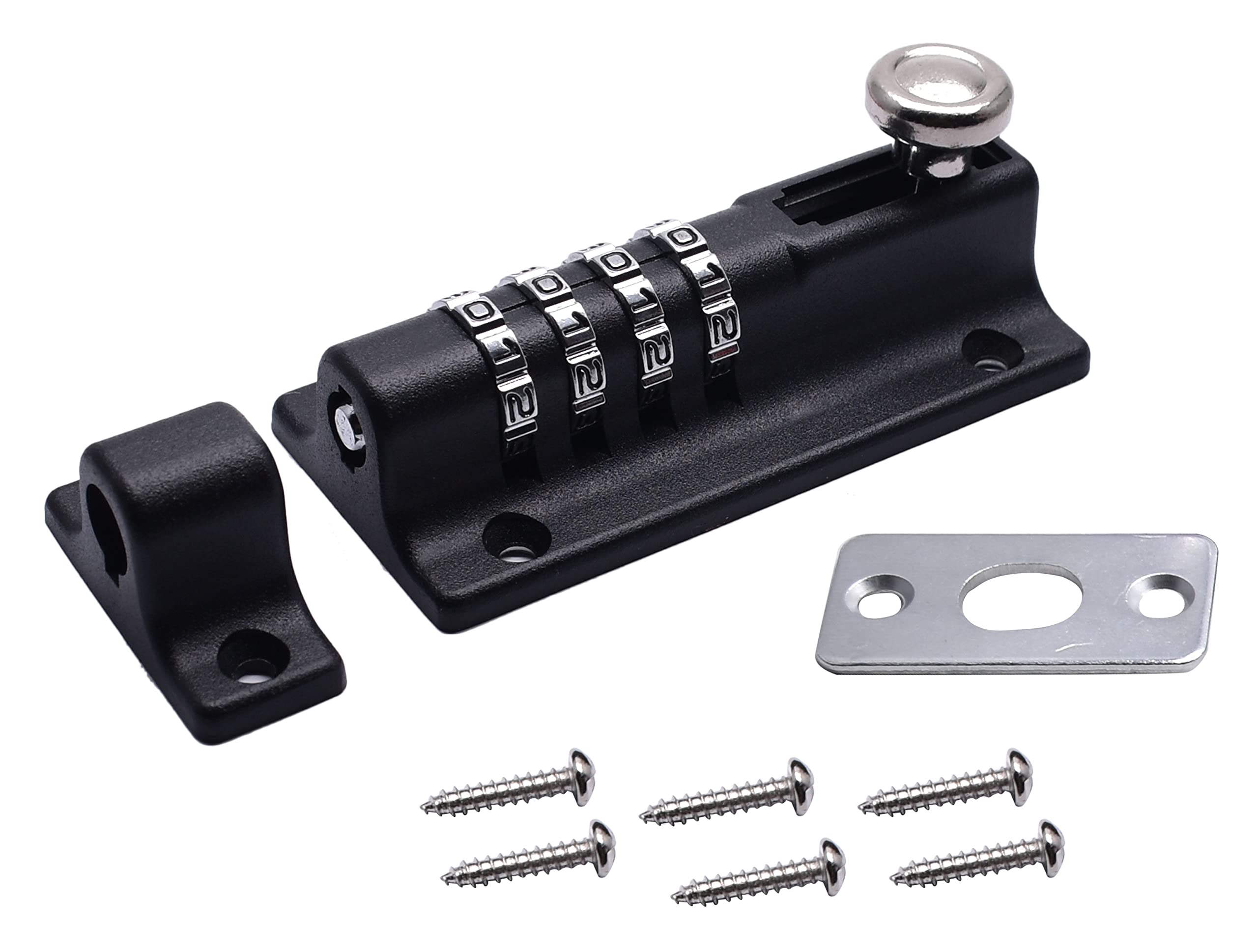 Amtech Keyless Combination Security Locking Bolt, Zinc Alloy Body with 4 Digit Code and Anti-Tamper Screws, for Gates, Sheds and Doors.