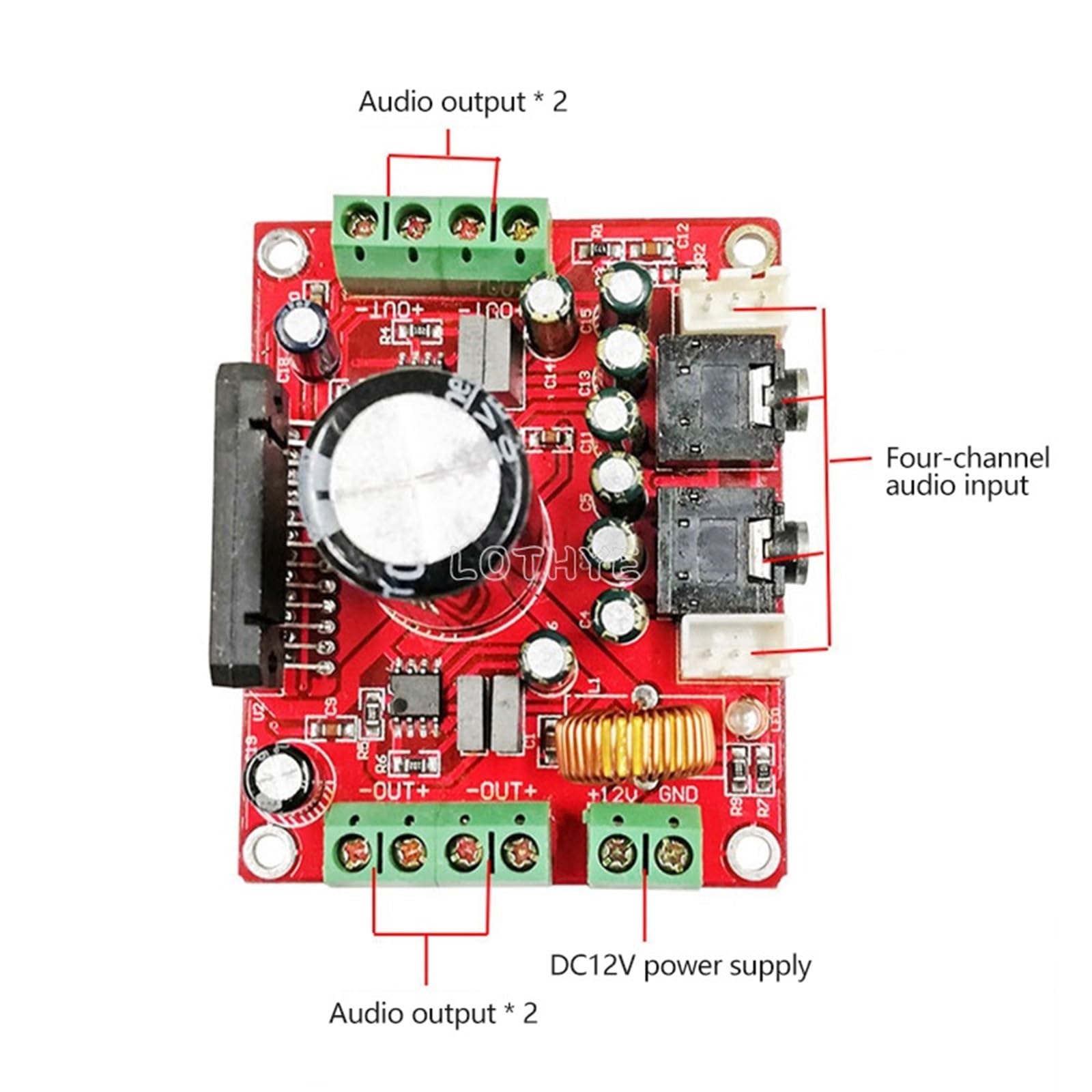 1 szt. TDA7850 płyta wzmacniacza mocy 4 * 50 W HIFI czterokanałowy moduł dźwiękowy samochodu o wysokiej mocy z redukcją szumów BA3121 12 V