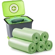 130 Pack,10L Small Trash Bags Biodegradable Trash Bags Extra Strong Small Garbage Bags Unscented, for Bathroom Bedroom Office Kitchen Trash Can