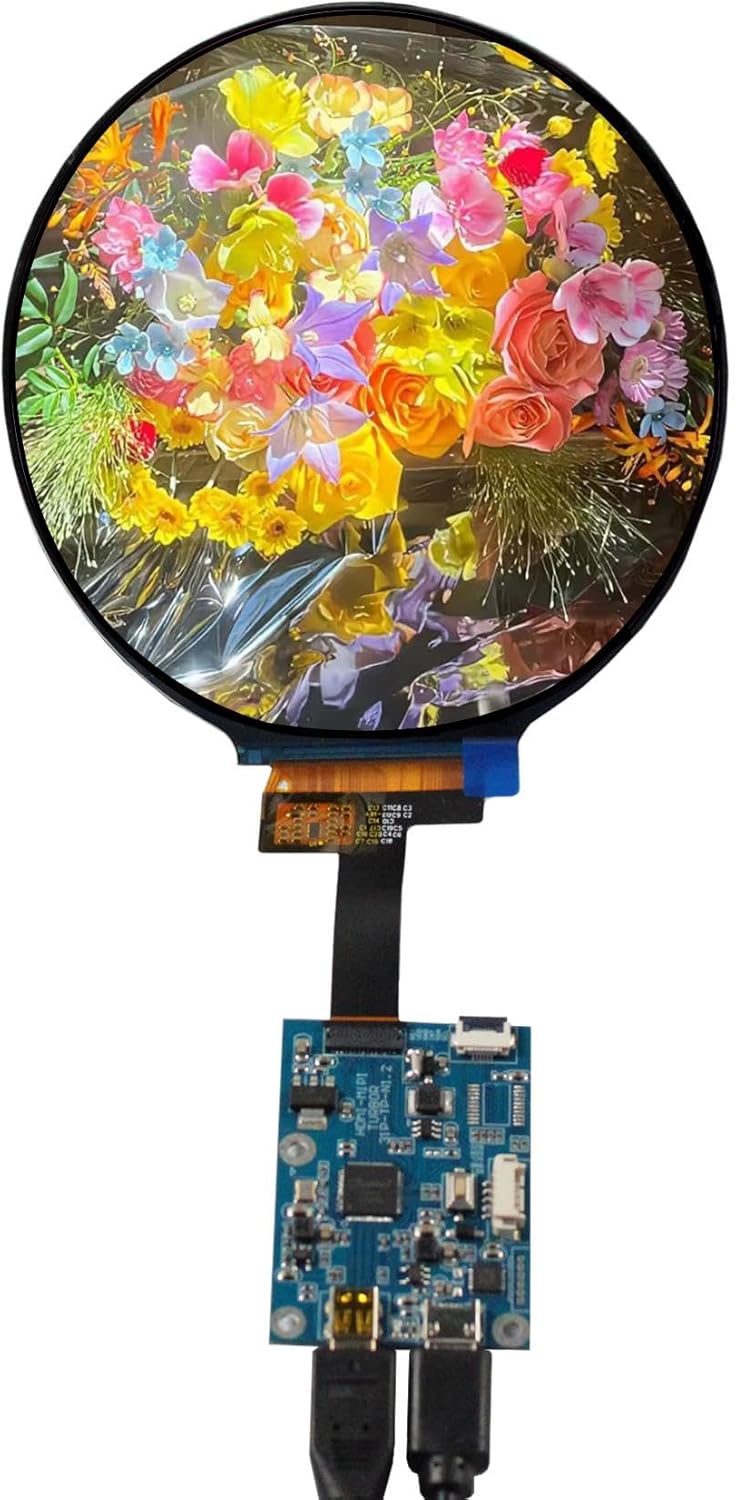 4" 4 inch 720P Circle LCD Screen and Driver Board,for DIY Smart Display,Round mini Dashboard