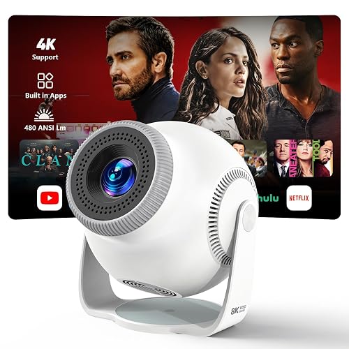 [App intégrée] Mini Projecteur Portable WiFi 6 et Bluetooth 5.4,