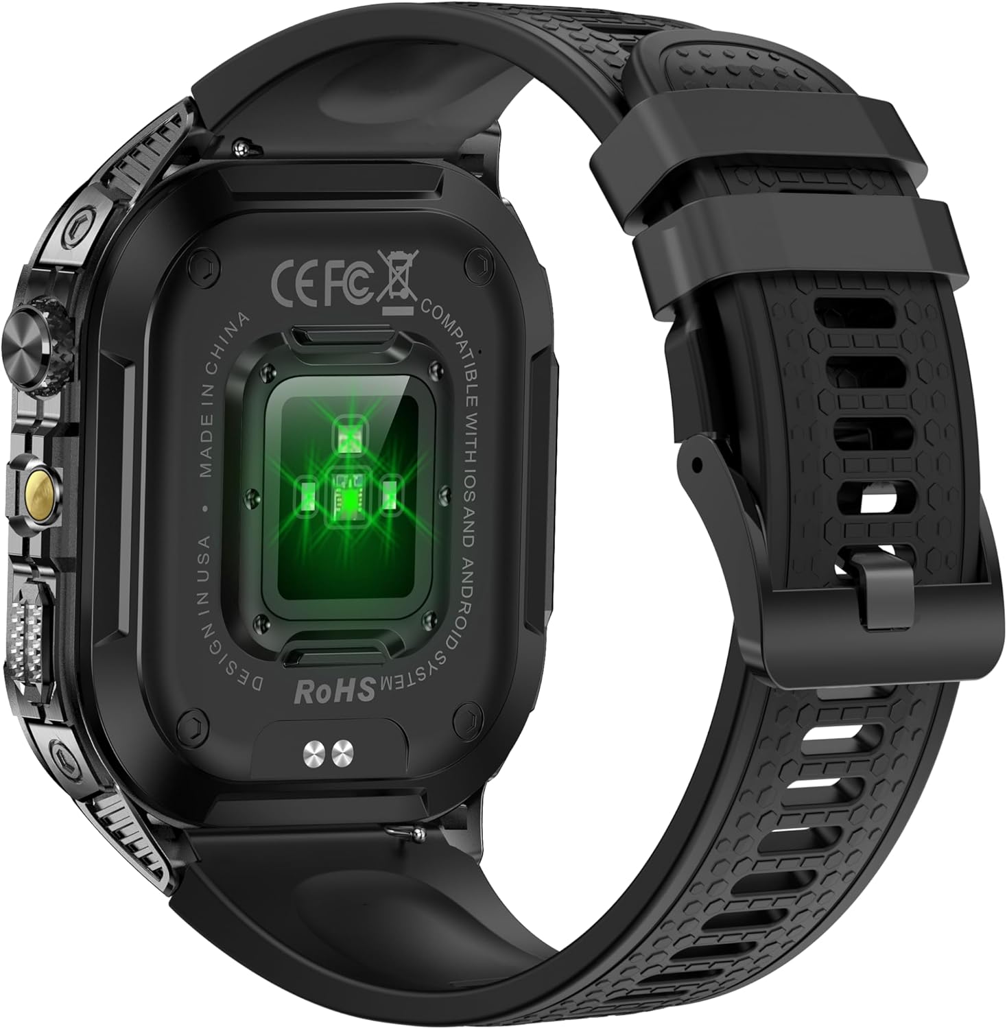 ALPHAGEAR Echo Smartwatch for iPhone & Android, Answer/Make Call, 24/7 Wellness Tracker, 1.68" AMOLED Screen, 10-12 Days Battery, Without GPS, with LED Flashlight (2X Screen Protector)