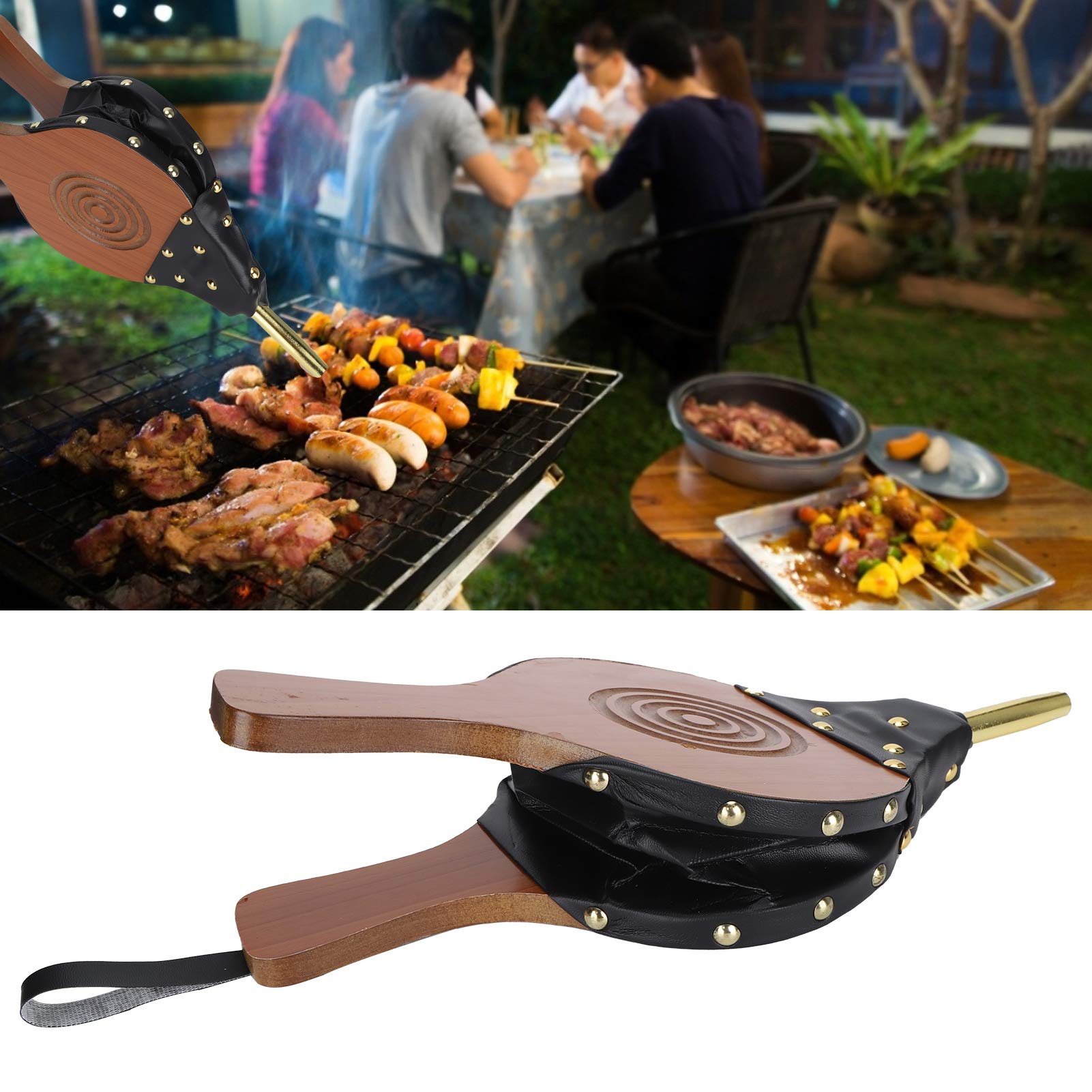 Ventilador de cocina al aire libre, soplador for chimenea madera, fuelle, herramientas for fuego, barbacoa portátil, Picnic, diseño ergonómico, ligero y útil