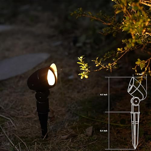 Miniatura 5 de GOODSMANN Kits de reflectores de paisaje de bajo voltaje, 3 W, focos LED para exteriores, 12 V, acabado marrón, 8 unidades, iluminación de paisaje